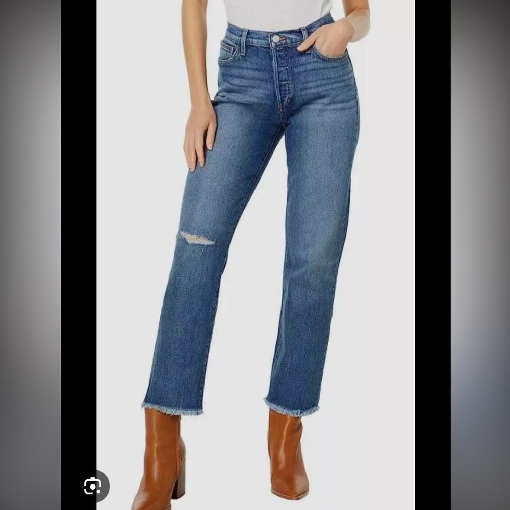 7 For All Mankind Distressed Blue Denim Jeans